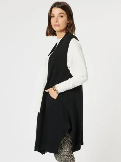 Casa Longline Knit Vest - Black