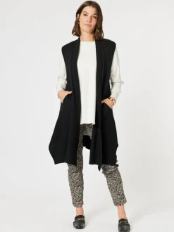 Casa Longline Knit Vest - Black
