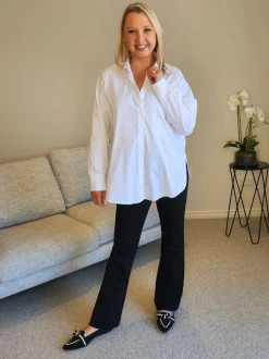 City Rib Cuff Shirt - White