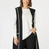 Cosy Contrast Detail Hooded Vest - Black