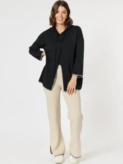 Cosy Split Hem Pant - Natural