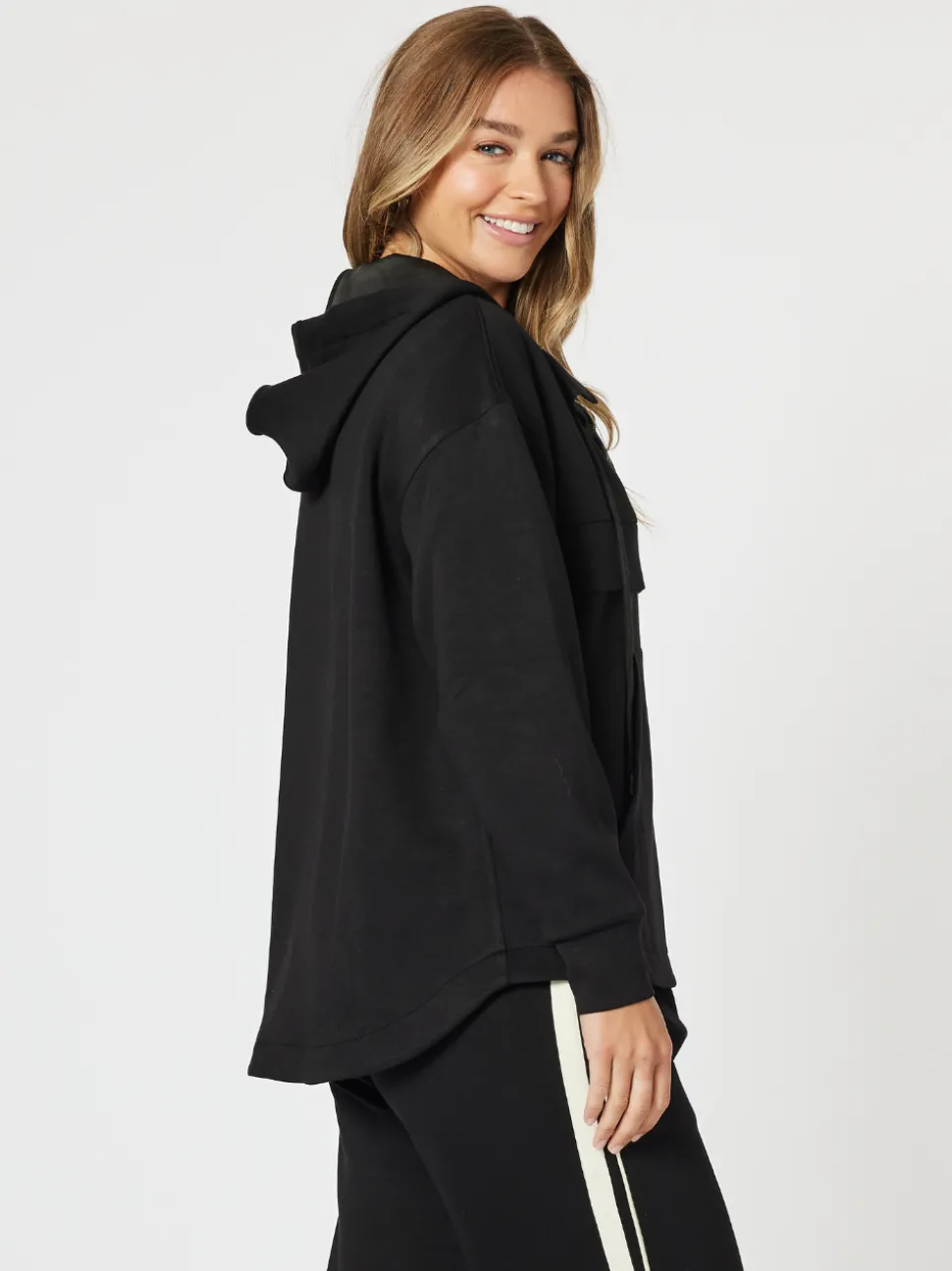 Evie Hooded Zip Sweatshirt - Black
