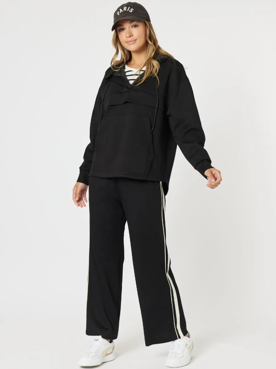 Evie Hooded Zip Sweatshirt - Black