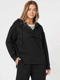 Evie Hooded Zip Sweatshirt - Black