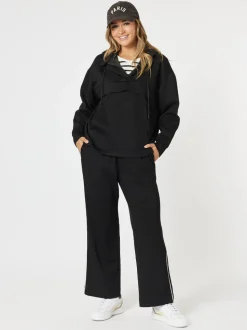 Evie Hooded Zip Sweatshirt - Black