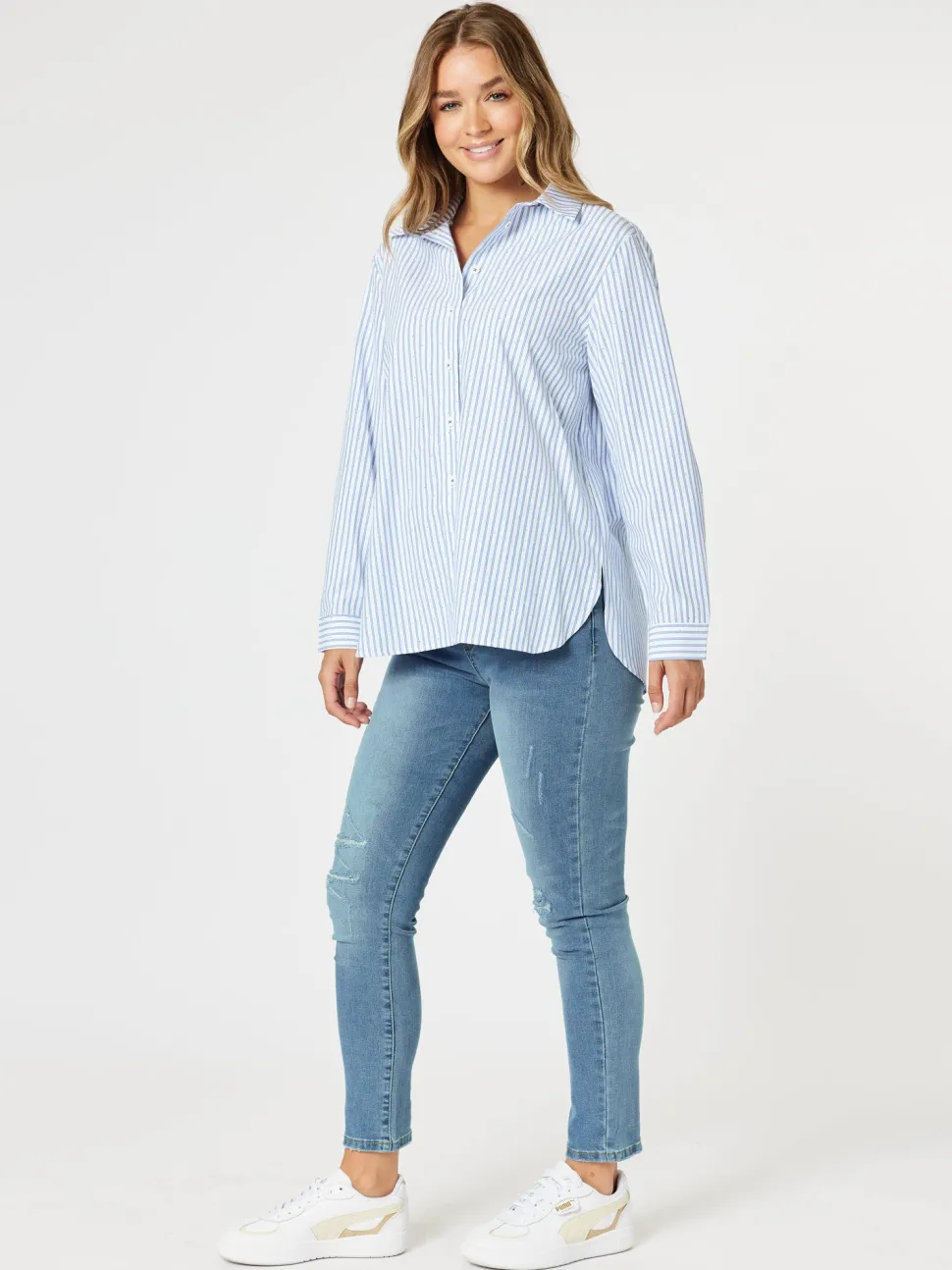 French Stripe Shirt - Blue/White