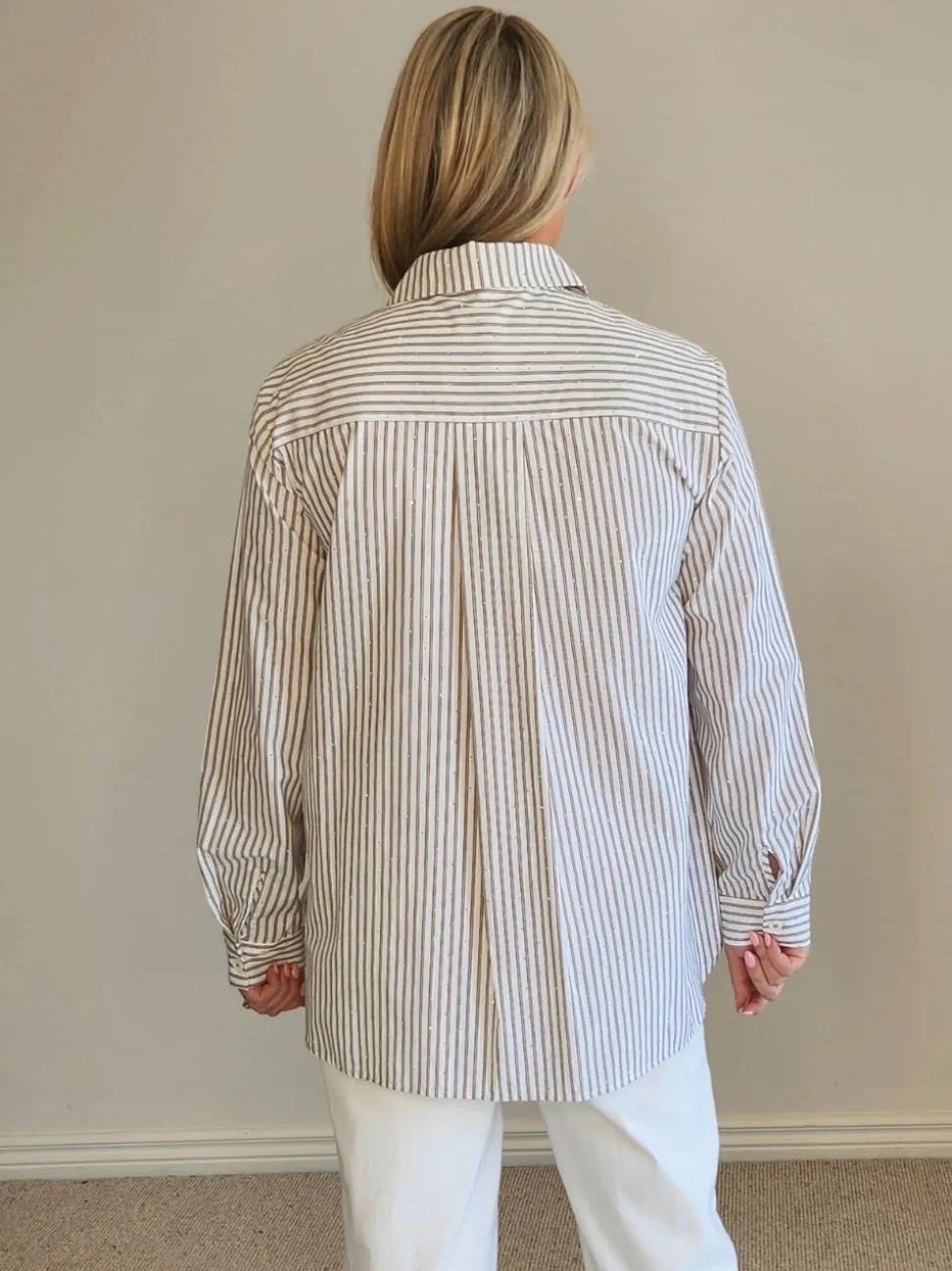 French Stripe Shirt - Chocolate/White