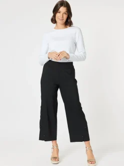Gallery Wide Leg Button Pant - Black