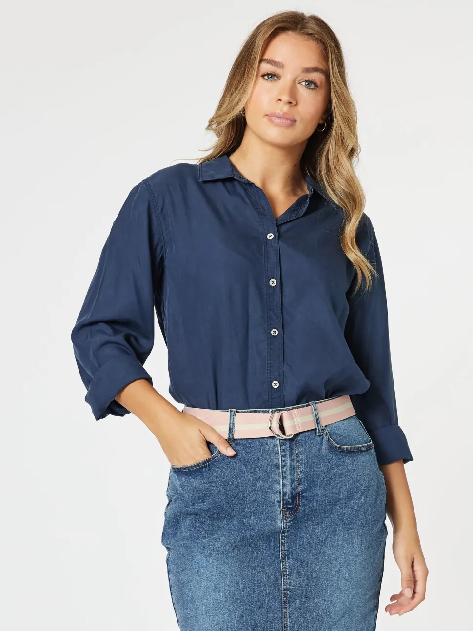 Hailey Chic Shirt - Navy