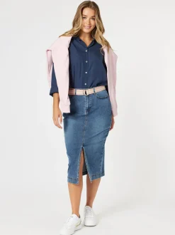 Hailey Chic Shirt - Navy