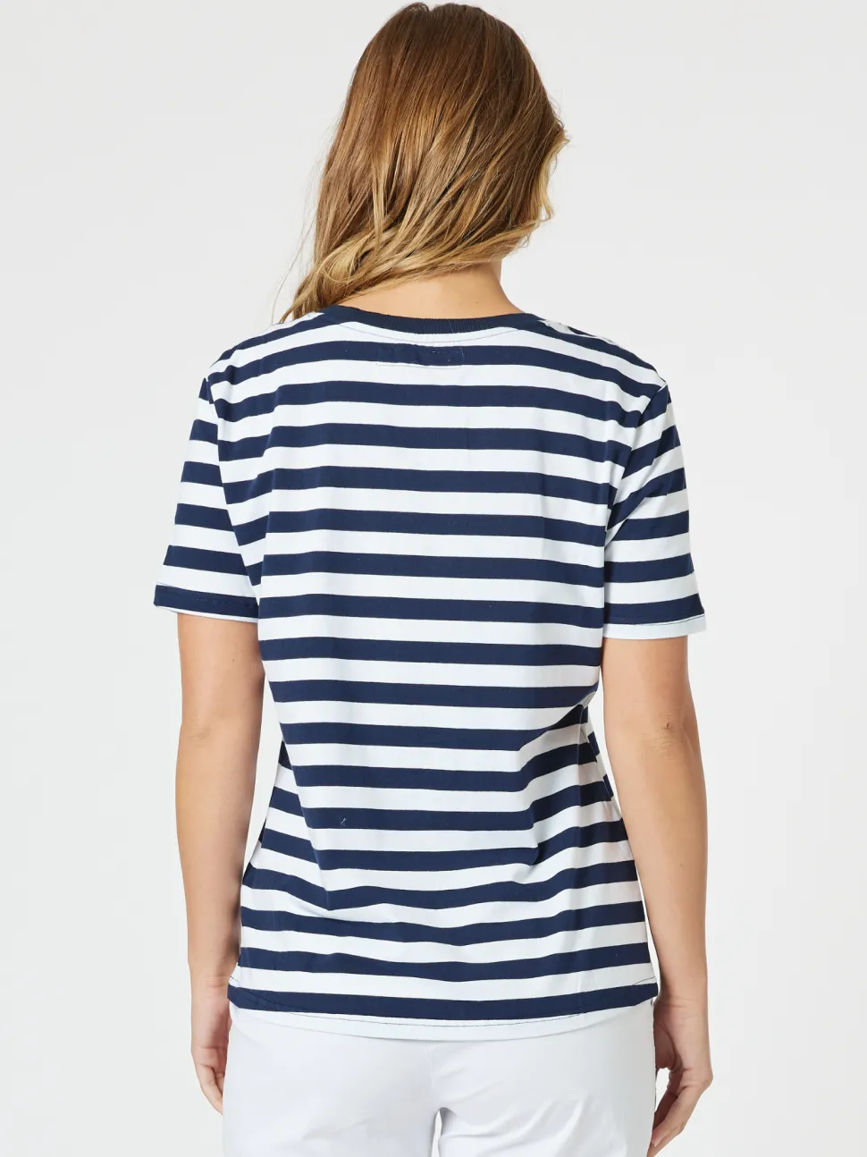 Heart Stripe Print Tee - Orange