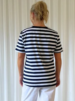 Heart Stripe Print Tee - Orange