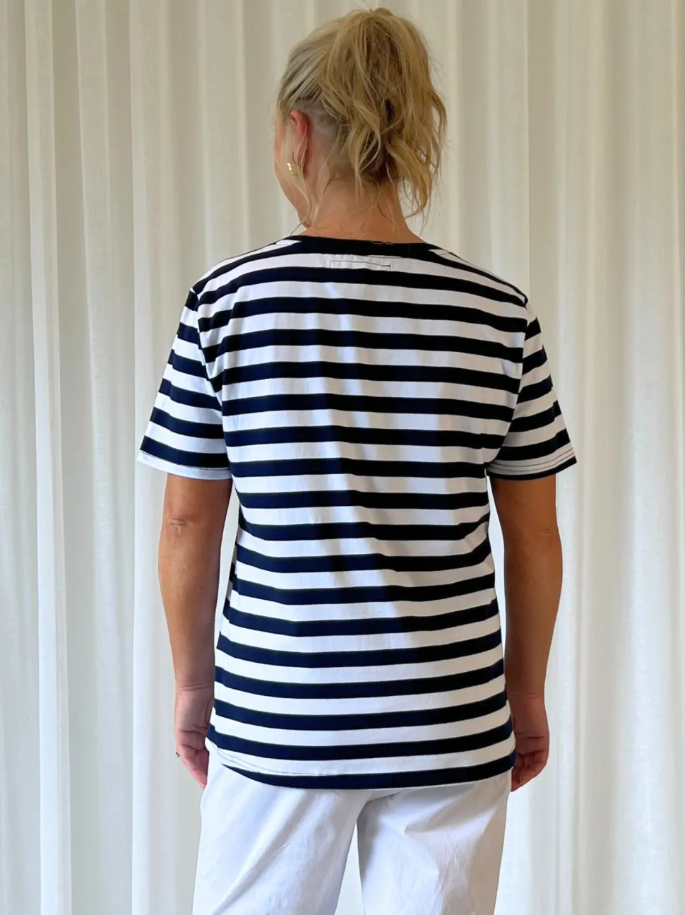 Heart Stripe Print Tee - Orange