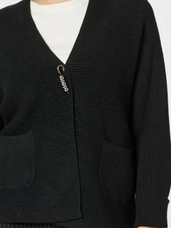 Highland Rib Cardigan - Black