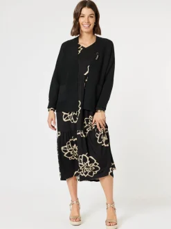 Highland Rib Cardigan - Black