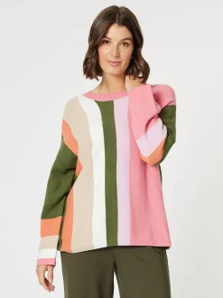 Indie Stripe Print Knit Top - Multi