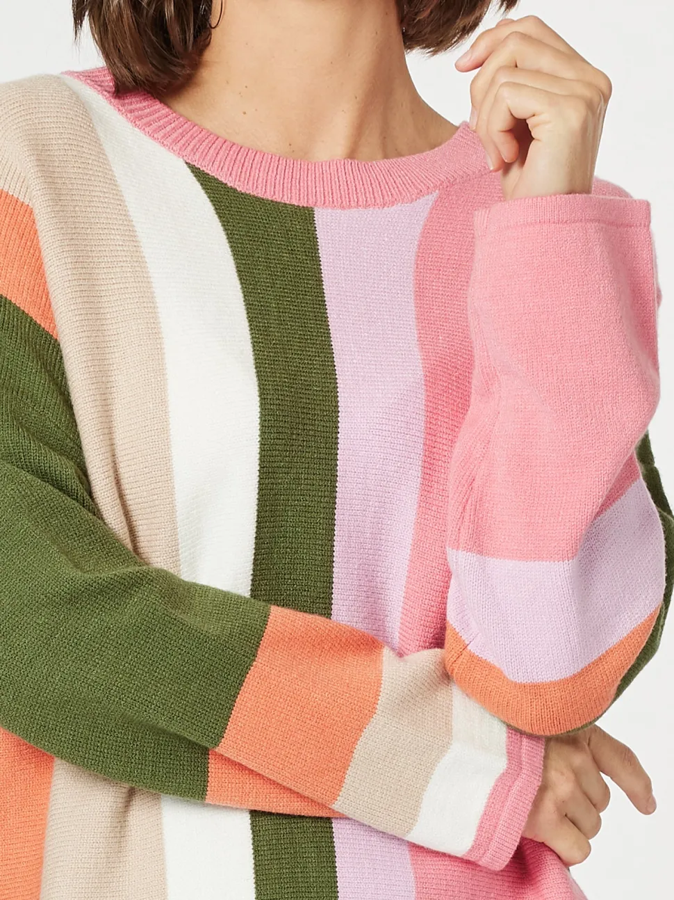 Indie Stripe Print Knit Top - Multi