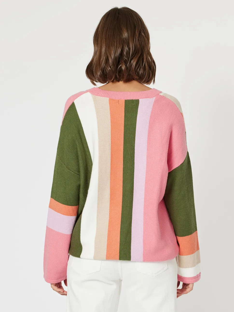 Indie Stripe Print Knit Top - Multi