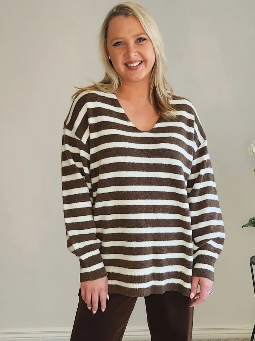 Jackie Stripe Knit - Chocolate