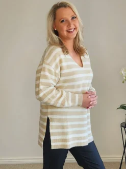 Jackie Stripe Knit - Natural