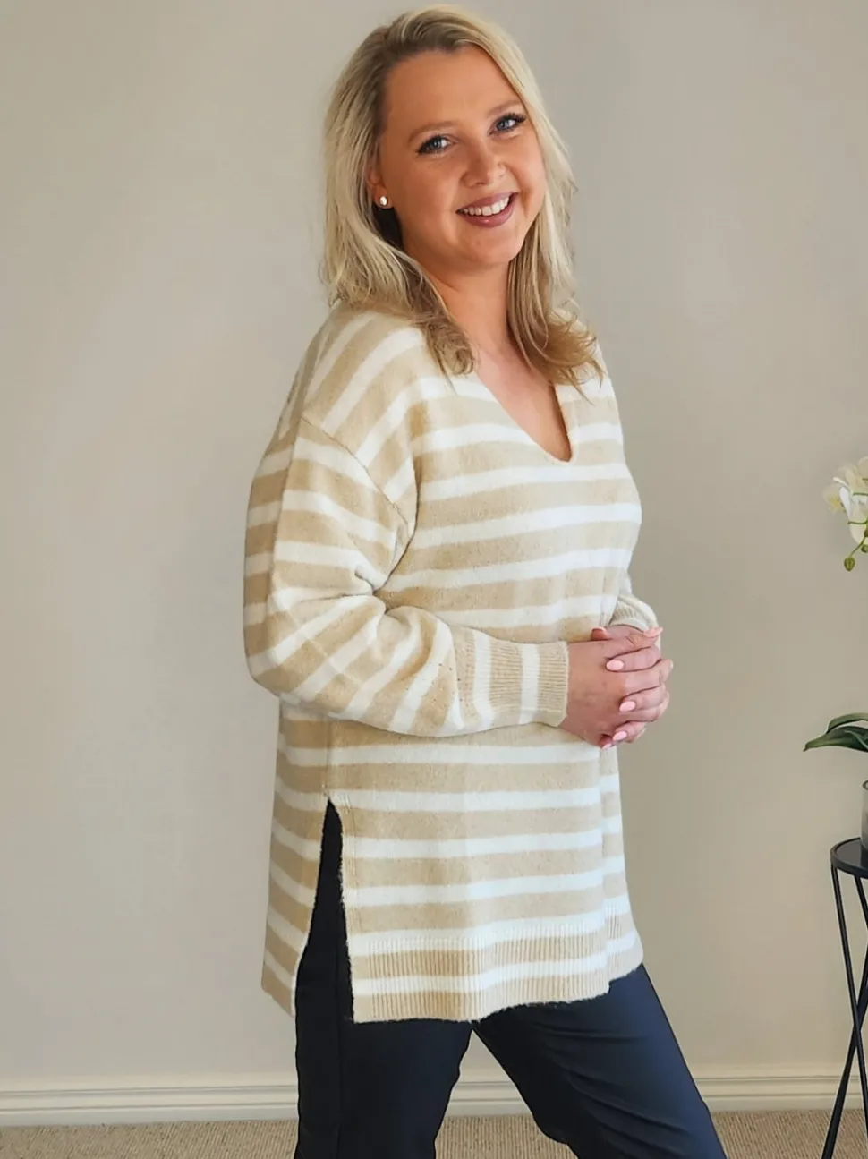 Jackie Stripe Knit - Natural