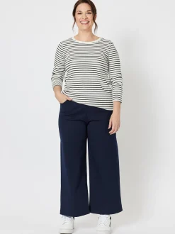 Kimmy Ponte Wide Leg Pant - Navy