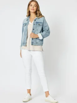 Knitted Stretch Denim Jacket - Denim