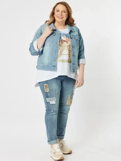 Knitted Stretch Denim Jacket - Denim