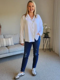 LA Stretch Pull On Jean - Dark Denim