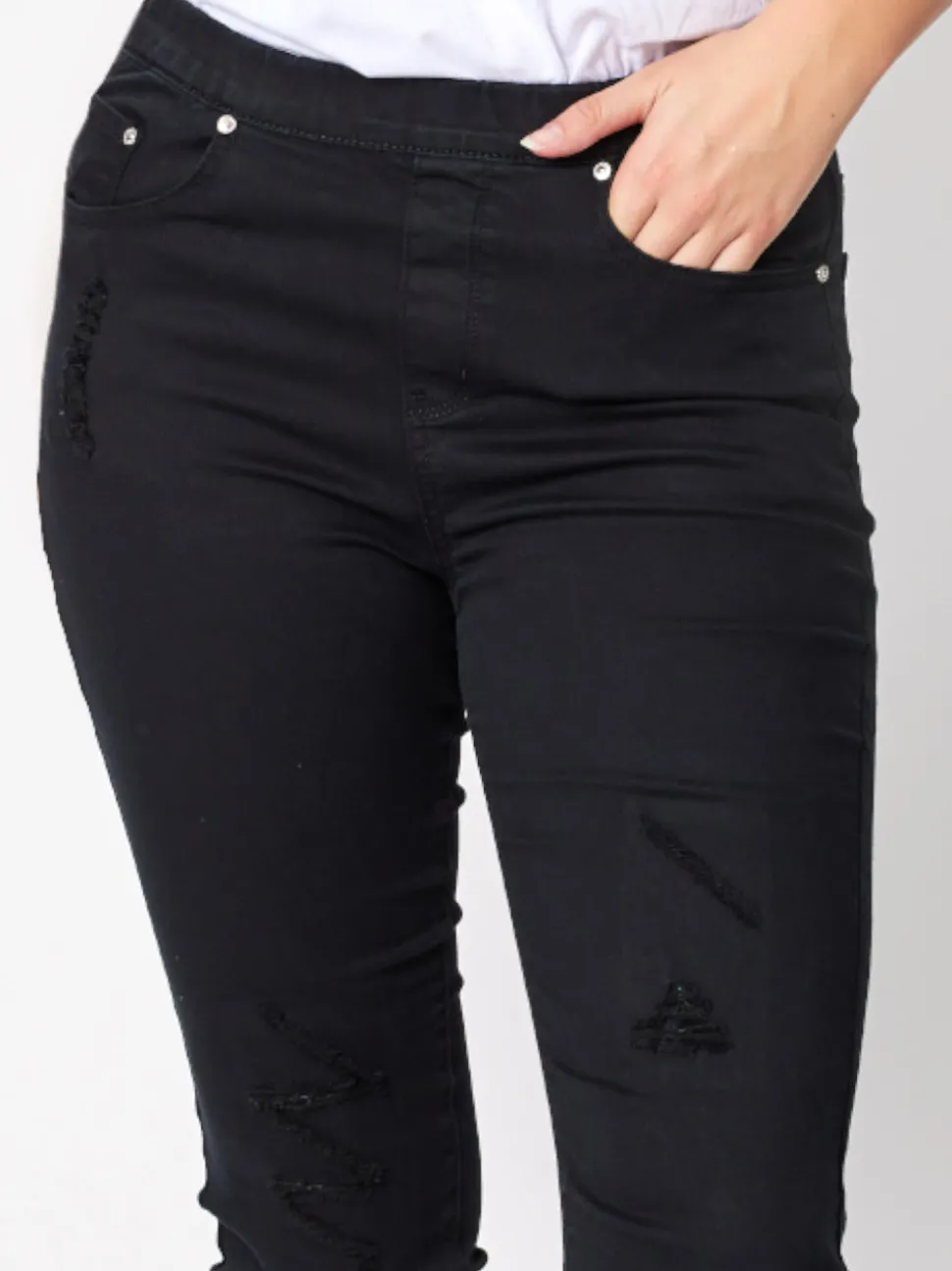 LA Stretch Pull On Jean - Black