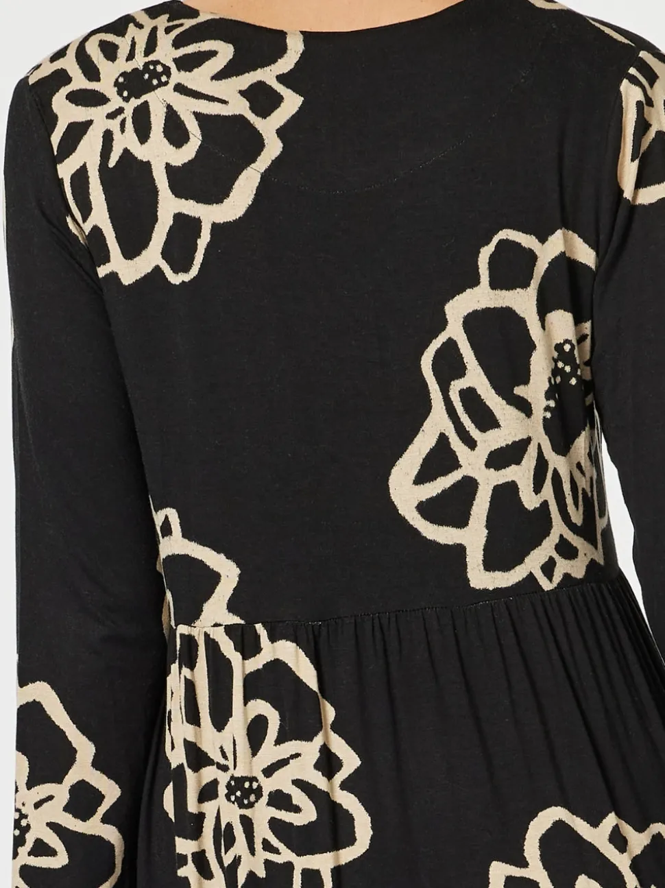 Louvre Floral Print Dress - Black/Natural