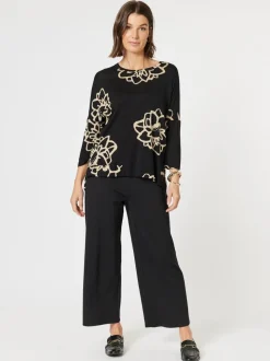 Louvre Floral Top - Black/Natural
