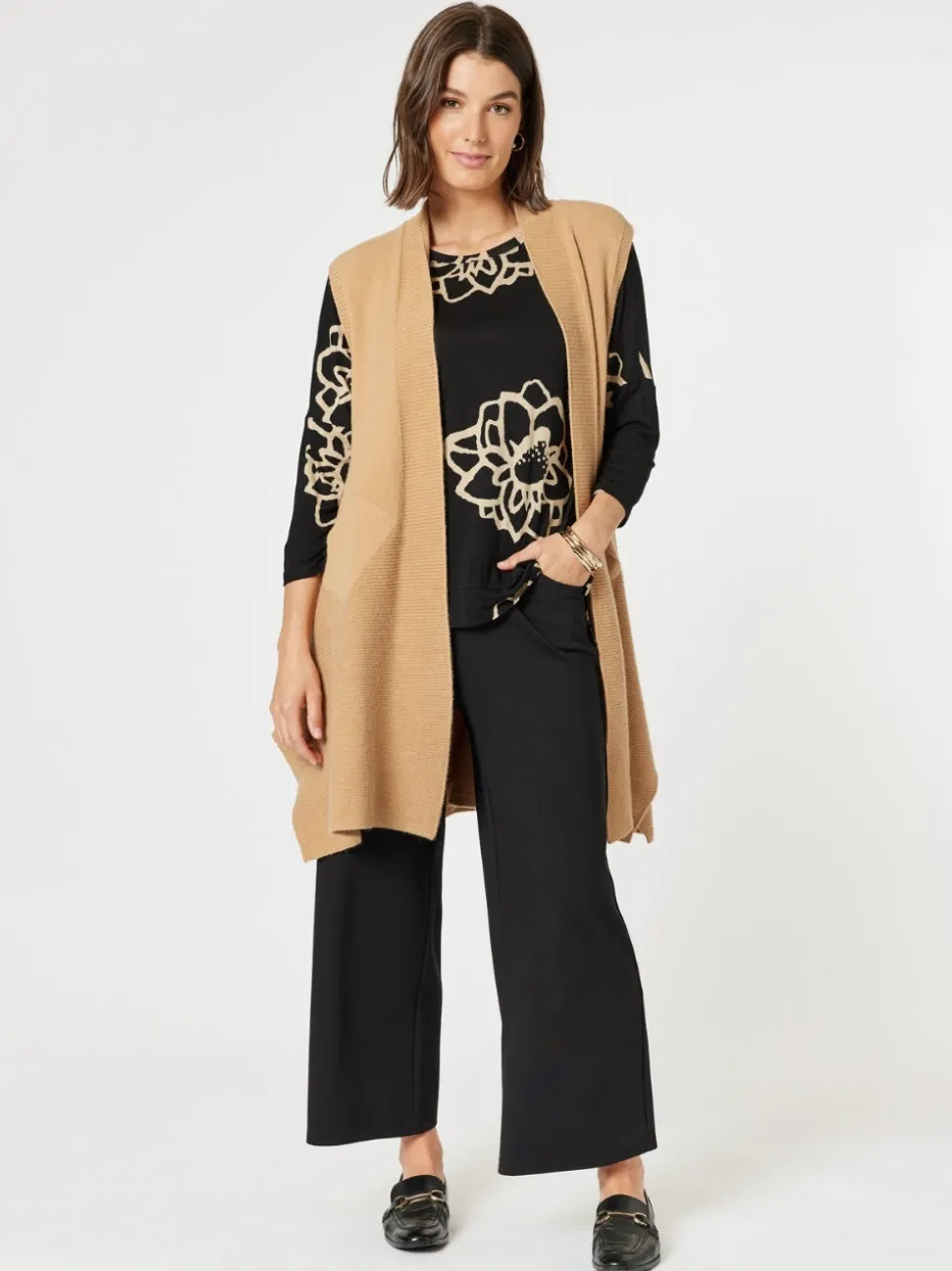 Louvre Floral Top - Black/Natural
