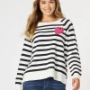 Love Me Stripe Knit Top - Navy/White