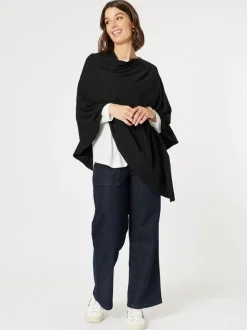 Macy Knit Poncho - Black