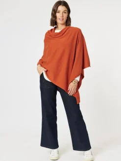 Macy Knit Poncho - Paprika