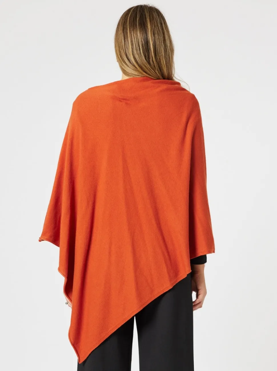 Macy Knit Poncho - Paprika