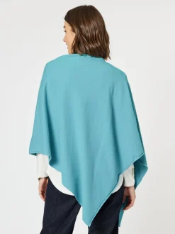 Macy Knit Poncho - Turquoise