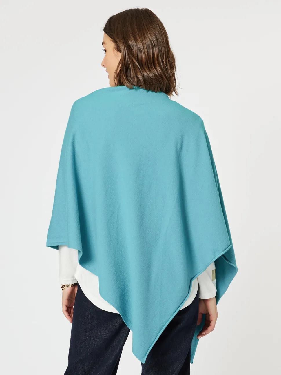 Macy Knit Poncho - Turquoise