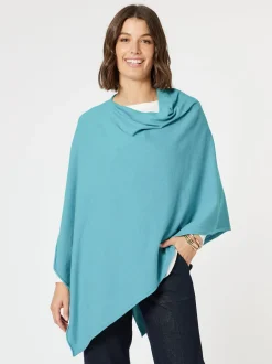 Macy Knit Poncho - Turquoise