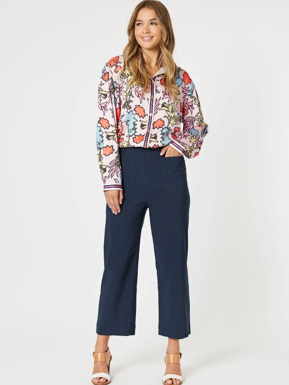 Maddox Floral Print Shirt - Pink/Multi