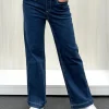 Maddy High Rise Wide Leg Jean - Dark Denim