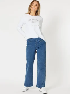 Maddy High Rise Wide Leg Jean - Denim