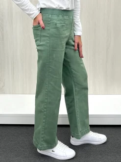 Maddy High Rise Wide Leg Jean - Khaki