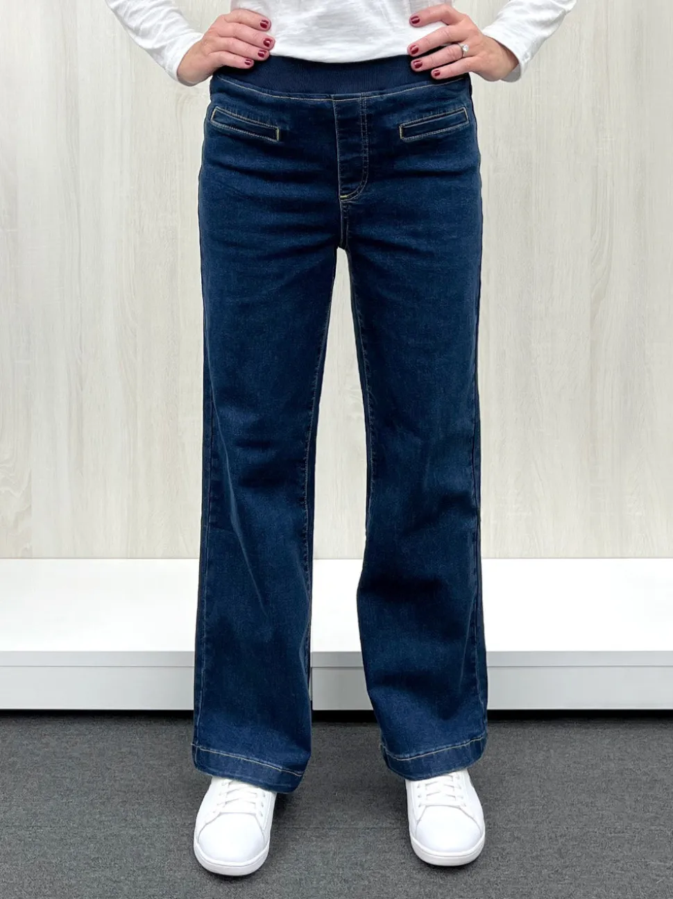Maddy High Rise Wide Leg Jean - Dark Denim