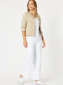 Maddy High Rise Wide Leg Jean - White