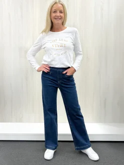 Maddy High Rise Wide Leg Jean - Dark Denim