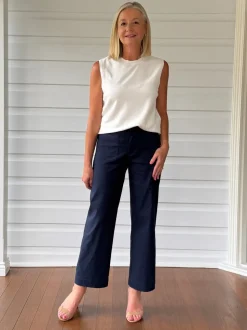 Marine Wide Leg Pant - Navy