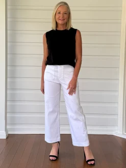 Marine Wide Leg Pant - White