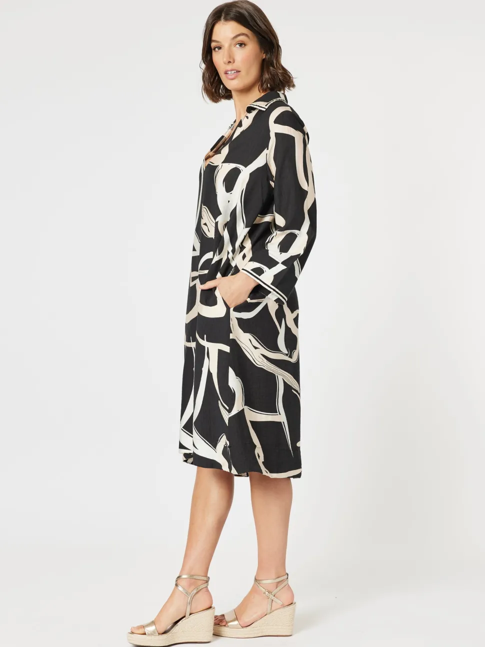 Matisse Print Dress - Black/Natural